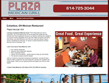 Tablet Screenshot of plazamexicangrill.com